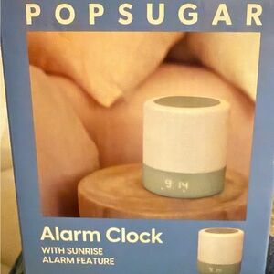 POPSUGAR Alarm Clock with Sunrise Feature - White and Gray